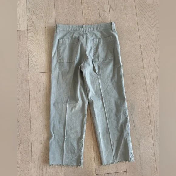 Frank & Eileen Kinsale Trouser Italian Performance Linen Sage Size 10 - Picture 6 of 9